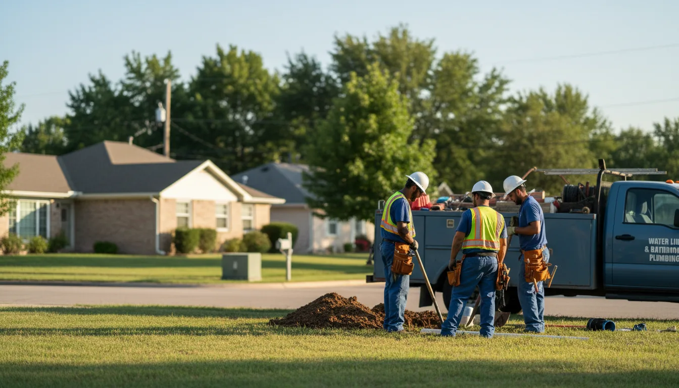 Residential water line and bathroom plumbing service in Adamstown, PA